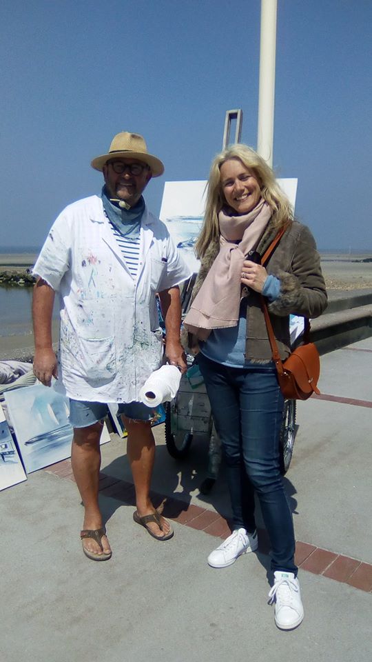 hugues et Anne-Catherine sur la digue de wimereux