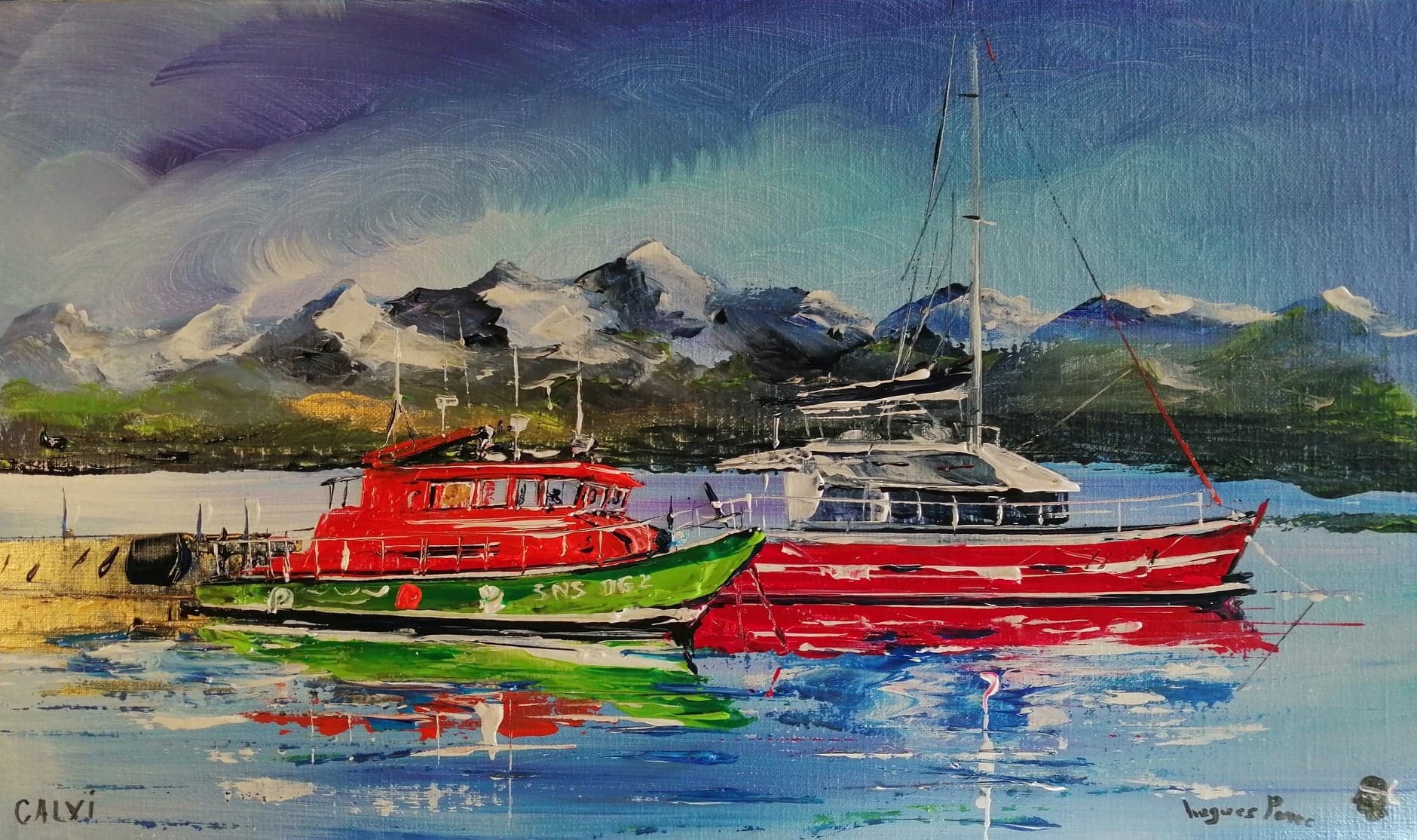 Calvi et le bateau de la snsm 27 x 46