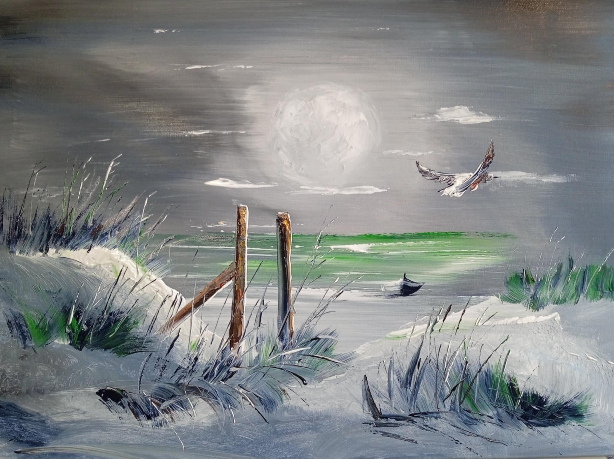 Crepuscule en bord de mer 55x75