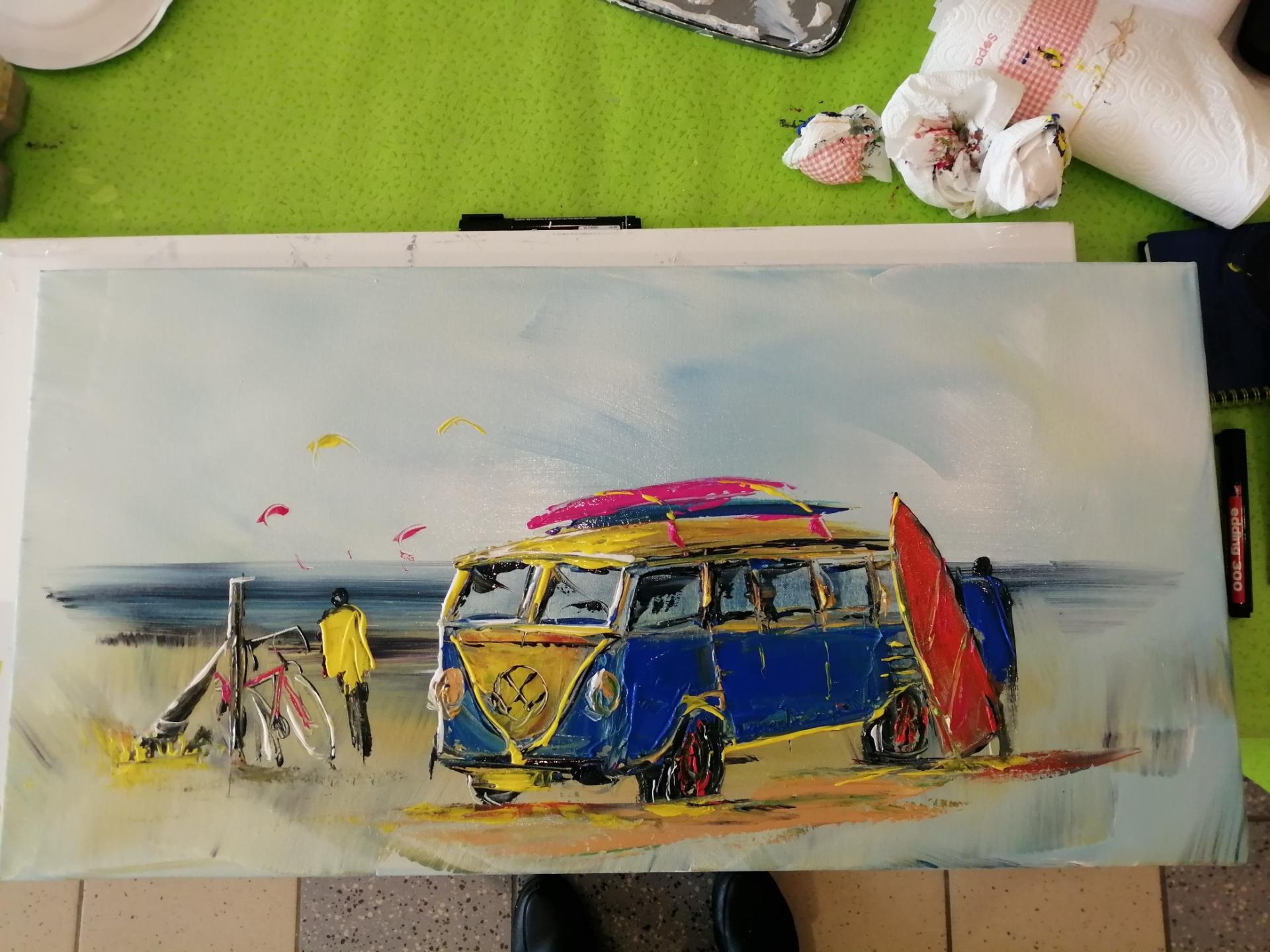 le combi bleu et jaune