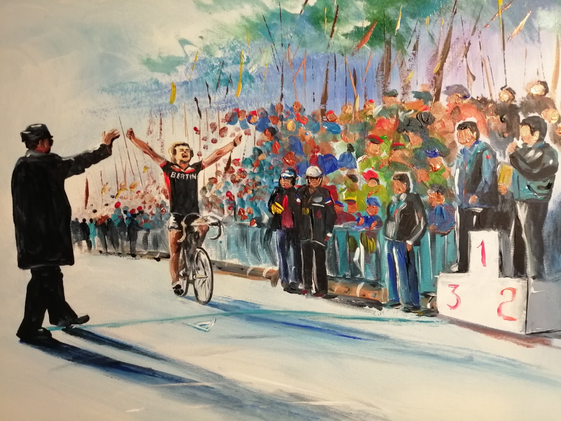 Mon ami DENIS CARRU Remportant le championnat des Flandres de cyclo-cross à LIEVIN en 1983