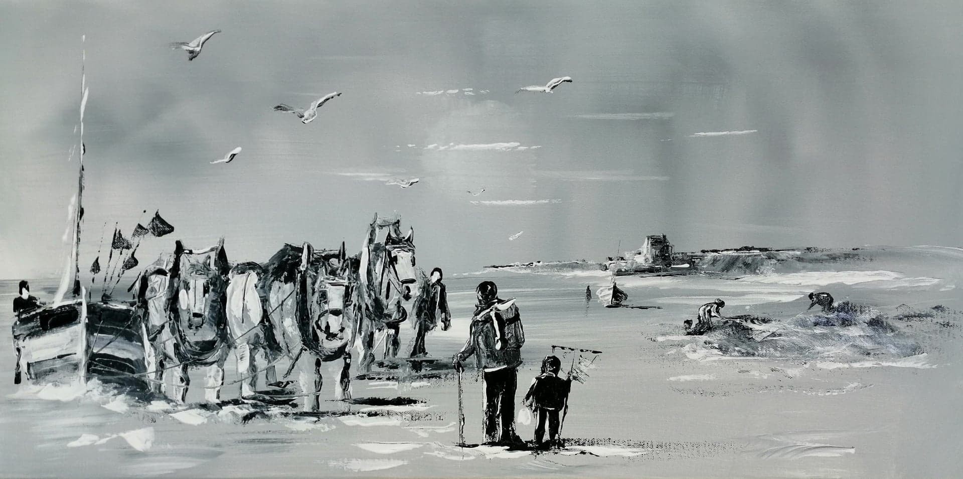 Retour du flobart a wimereux 80 x 40 cm